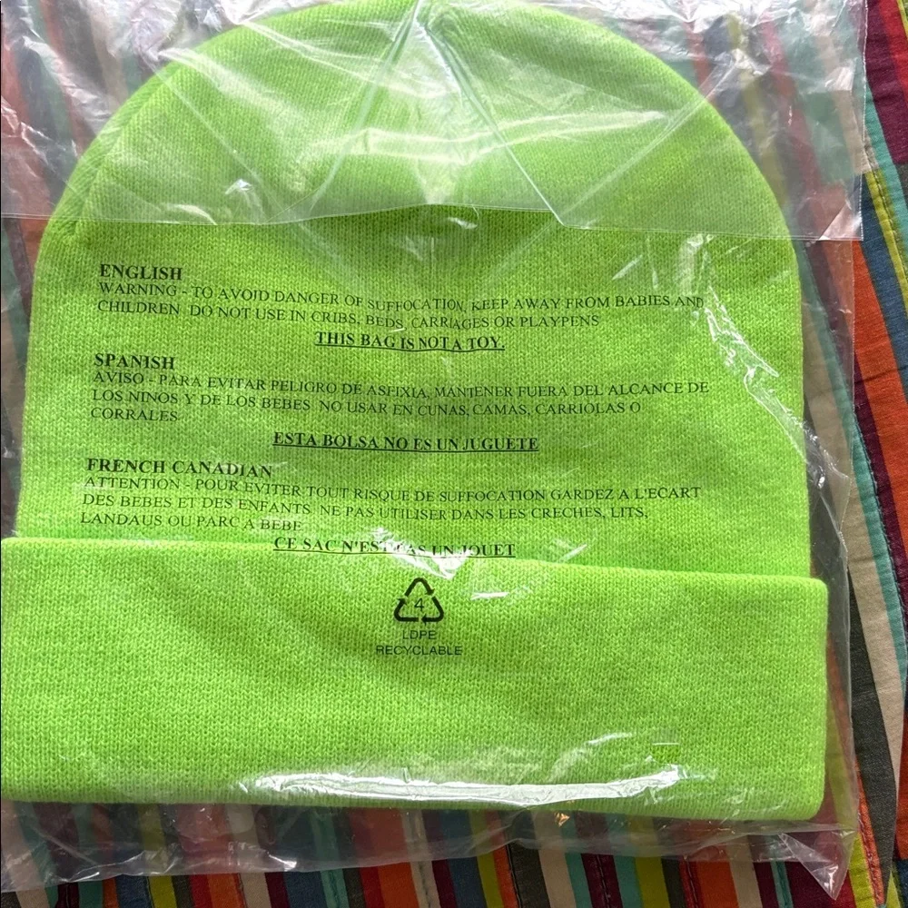 70% off  Sp5der Worldwide Rhinestone Beanie Size OSFA Neon Green NEW